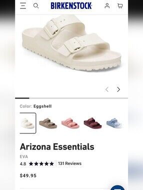 Birkenstock Eggshell Arizona Essentials Two-Strap Sandal